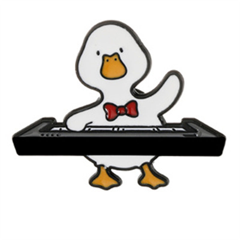 Pin's Broche Email | Canard Musicien | Musique | Kawaii | Fun | Humour