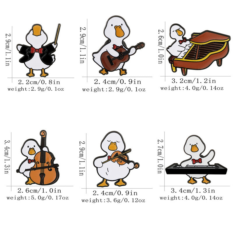Pin's Broche Email | Canard Musicien | Musique | Kawaii | Fun | Humour
