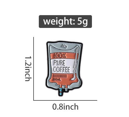 Pin's Broche Email | Perfusion de Café | Coffee | 100% Café | Mignon |Kawaii | Fun | Humour