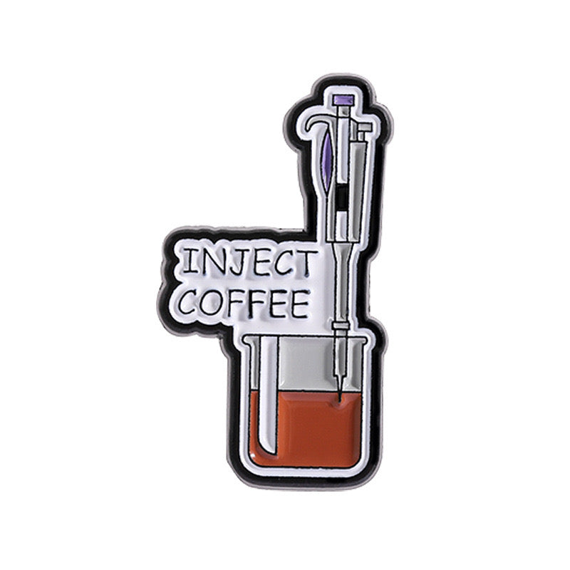 Pin's Broche Email | Perfusion de Café | Coffee | 100% Café | Mignon |Kawaii | Fun | Humour