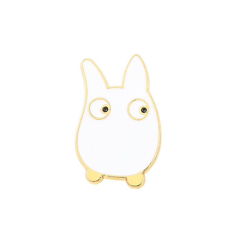 Lot de 2 Pin's Broche Email | Mignon Chat Lapin Kawaii Bleu et Blanc | Humour | Kawaii Mignon