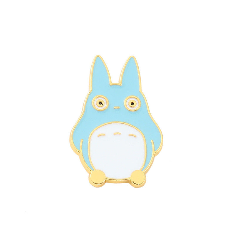 Lot de 2 Pin's Broche Email | Mignon Chat Lapin Kawaii Bleu et Blanc | Humour | Kawaii Mignon