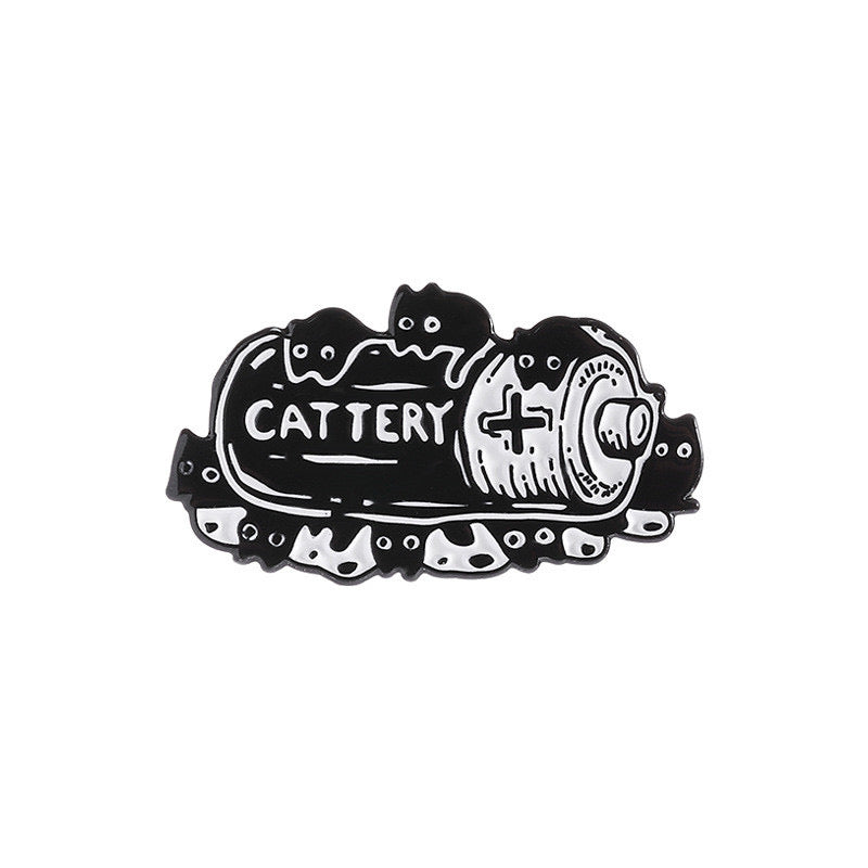 Pin's Broche Email | Chat Destination Cat Batterie | Chaton Mignon | Kawaii | Fun | Humour