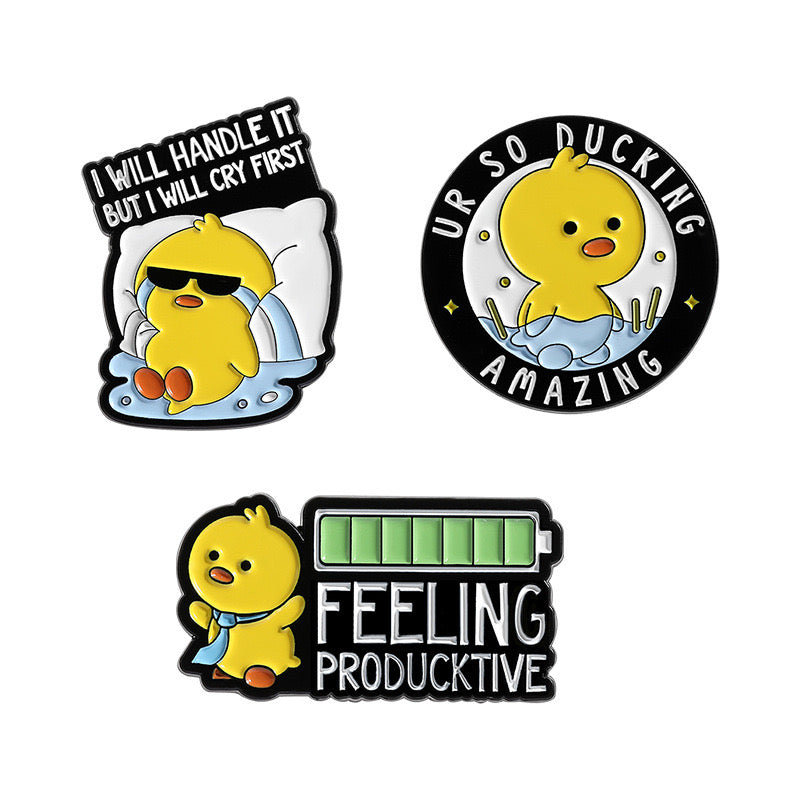 Email Brooch Pin | Animals Middle finger | Fuck | Humor | Kawaii | Cute | Rabbit Chick Cat Duck