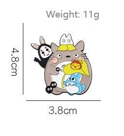 Pin's Broche Email | Chat Lapin Gris | Totoro | Kawaii Mignon