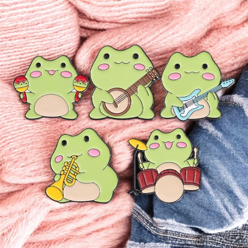 Email Brooch Pin | Cute Frog Music | Kawaii | Fun Humor Lover of Frogs