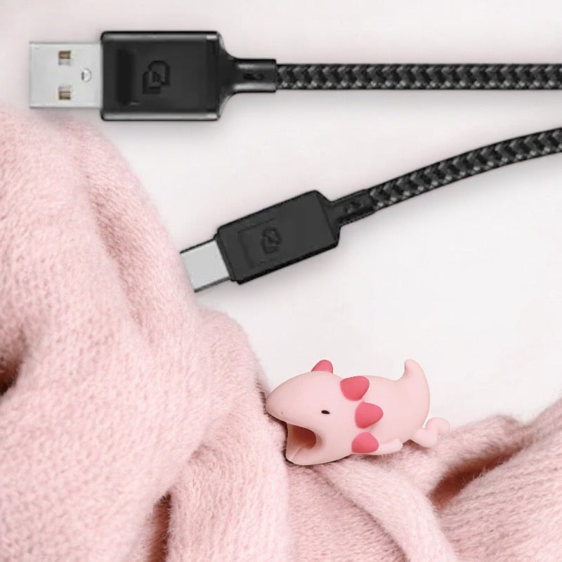 USB Cable or Mobile Charger Protection | Anti-Break Sleeve | Protection Device | Pig | Cute Animals | Silicone