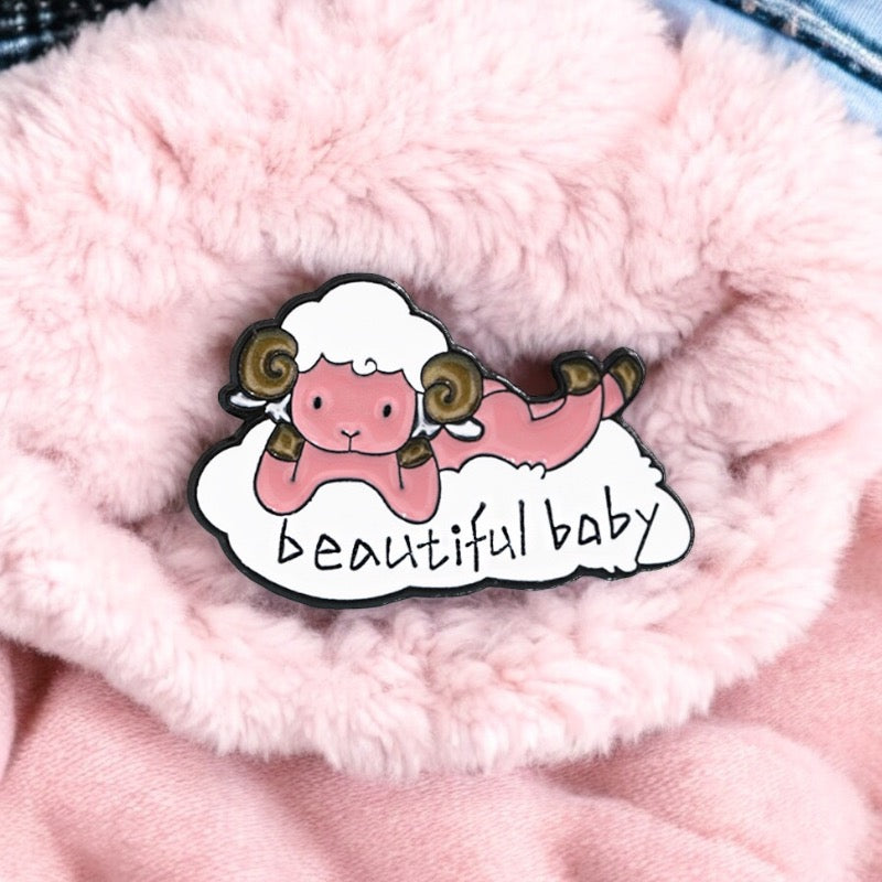 Pin's Broche Email | Mouton sur Nuage | Ange | Humour | Mignon | Fun | Kawaii