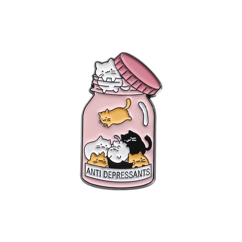 E-Mail-Brosche | Cartoon-Katzen-Humor | Rosa Girly Feminin | Katzenliebhaber | Kawaii | Niedlich