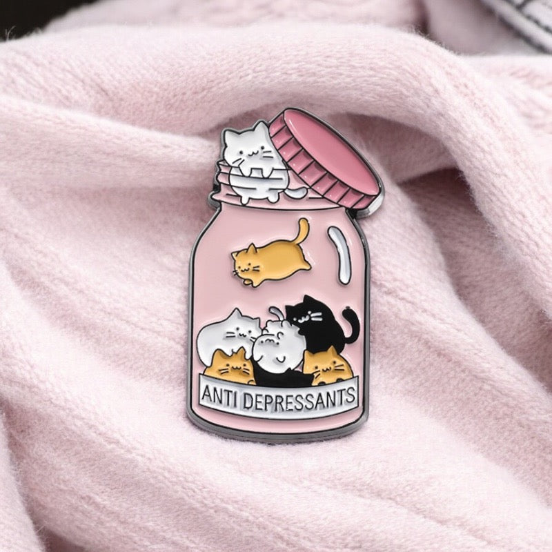 E-Mail-Brosche | Cartoon-Katzen-Humor | Rosa Girly Feminin | Katzenliebhaber | Kawaii | Niedlich