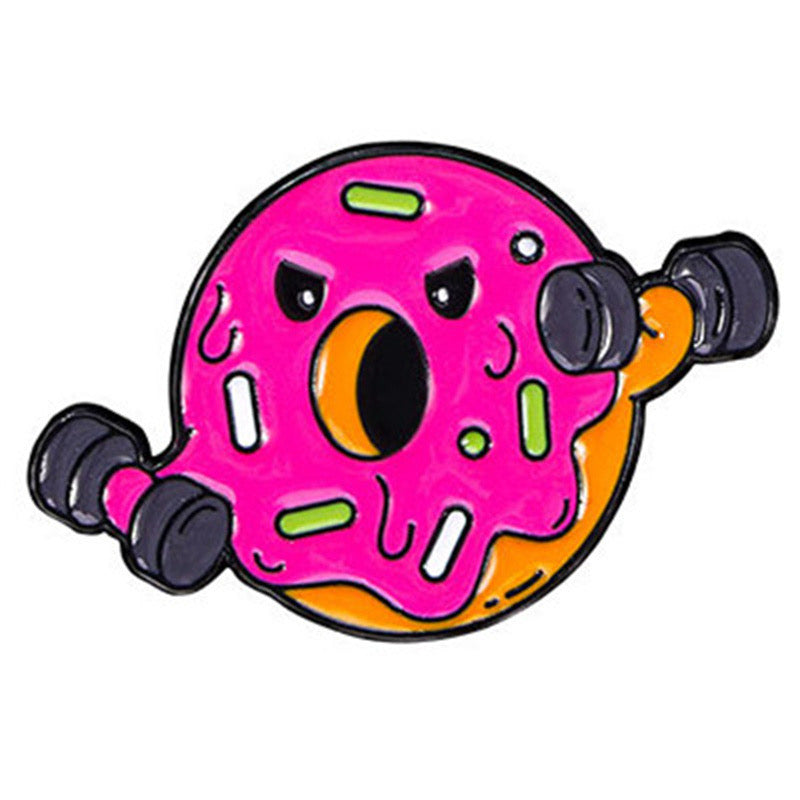 Pin's Broche Email | Glace Hamburger ou Donut | Culturiste Musculation | Kawaii | Fun | Humour