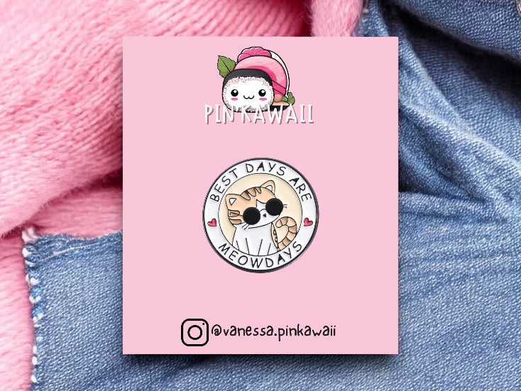 Pin's Broche Email | Badge Club | Best Day Chat | Amoureux des Chats | Kawaii Dessin Animé