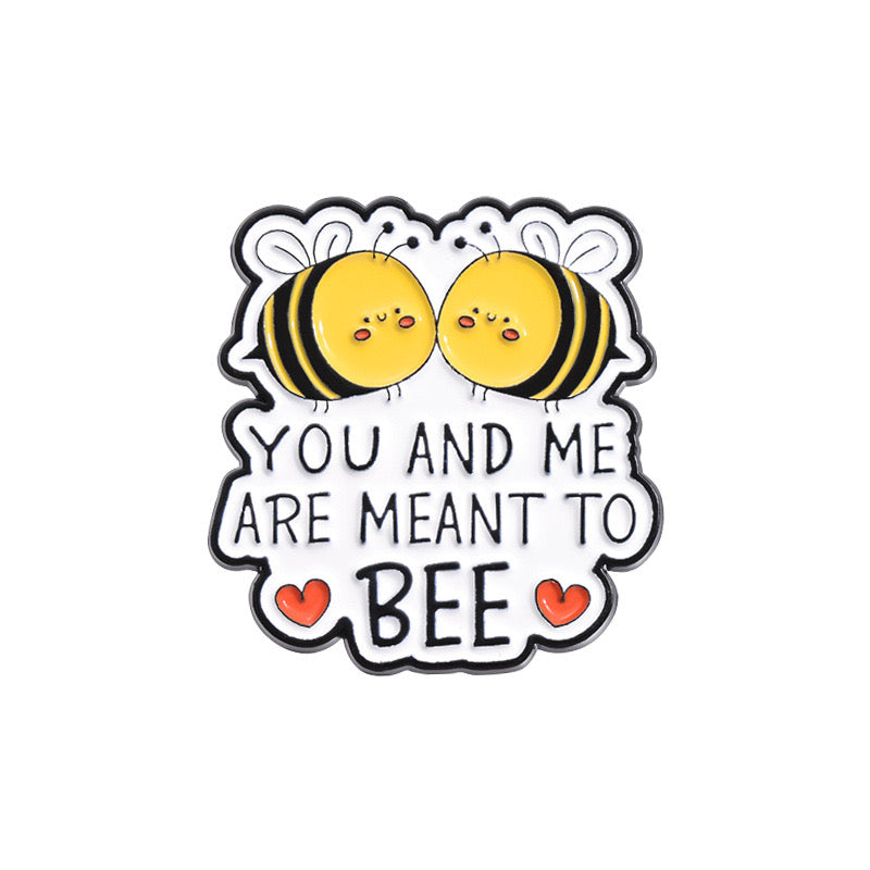 Pin's Broche Email | Dessin Animé Abeille | Jeu de Mots Bee Mine, Let it Bee | Kawaii | Mignon Humour Fun