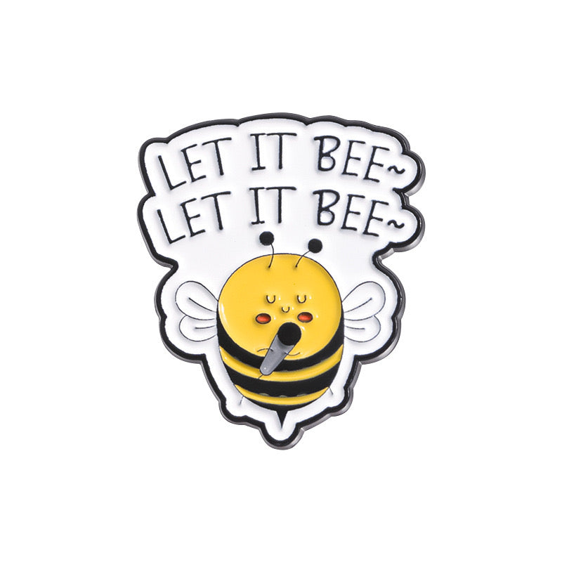 Pin's Broche Email | Dessin Animé Abeille | Jeu de Mots Bee Mine, Let it Bee | Kawaii | Mignon Humour Fun