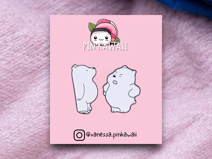 Lot de 2 Pin's Broche Email | A partager | Humour Crise de Couple Dispute | BFF ou Couple | Kawaii | Mignon Ours en Colère