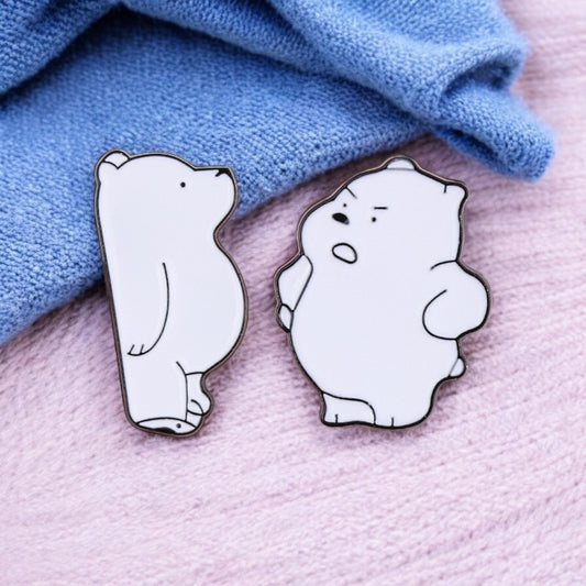 Lot de 2 Pin's Broche Email | A partager | Humour Crise de Couple Dispute | BFF ou Couple | Kawaii | Mignon Ours en Colère