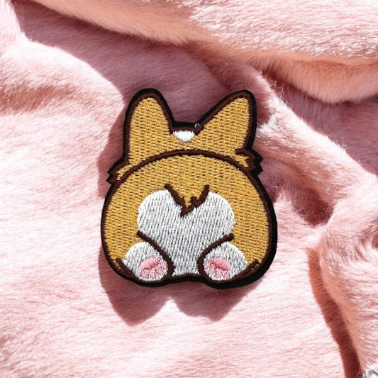 Tissu Broderie | Patch Ecusson Thermocollant Fesses Chien | Humour | Dessin Animé Mignon | Kawaii