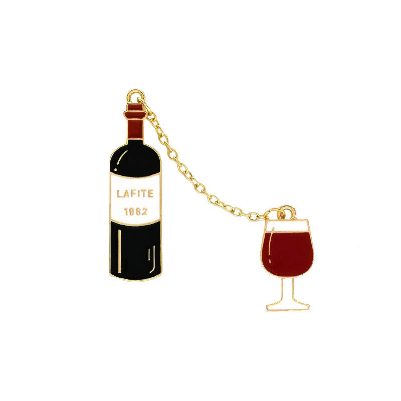 Lot de 2 Pin's Broche Email | Vin et Verre Vin | Humour | Kawaii Mignon