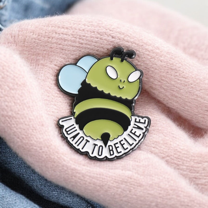 Email Brooch Pin | Cartoon Bee | Bee Mine Word Game, Let it Bee | Kawaii | Cute Humor Fun