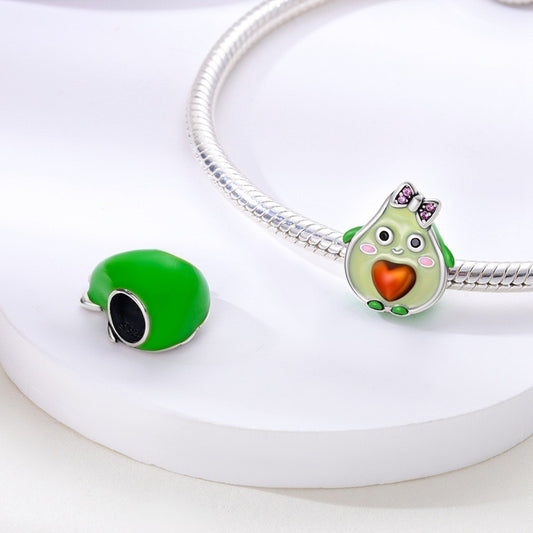 Pendentifs de Collier ou Bracelet | Charms |  Avocat Mignon Petit Kawaii | Argent 925