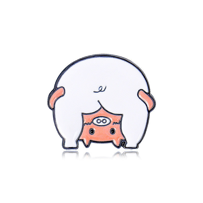 Pin's Broche Email | Derrière, Fesses d'animaux | Cochon | Kawaii | Fun | Mignon Dessin Animé