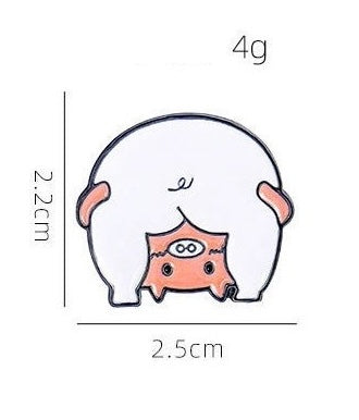 Pin's Broche Email | Derrière, Fesses d'animaux | Cochon | Kawaii | Fun | Mignon Dessin Animé