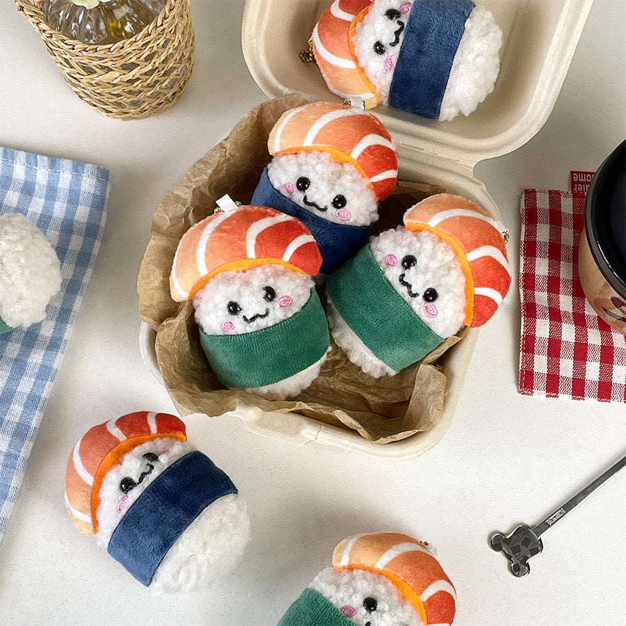 Porte Clé ou Pendentif Sac | Onigiri Sushi Boule riz Japonaise | Kawaii | Mignon | Pendentif Sac Métal