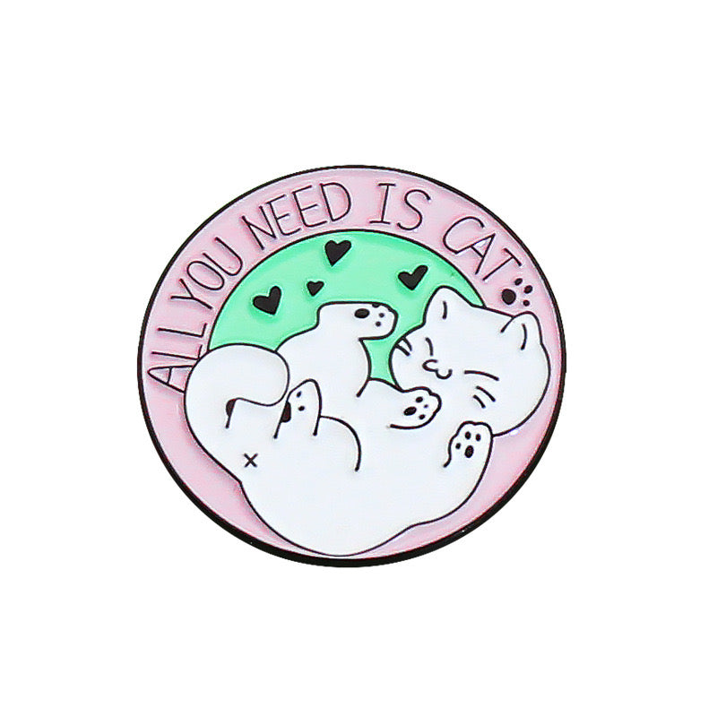 Pin's Broche Email | All You Need Is Cats | Coeur | Amoureux des Chats | Kawaii Mignon