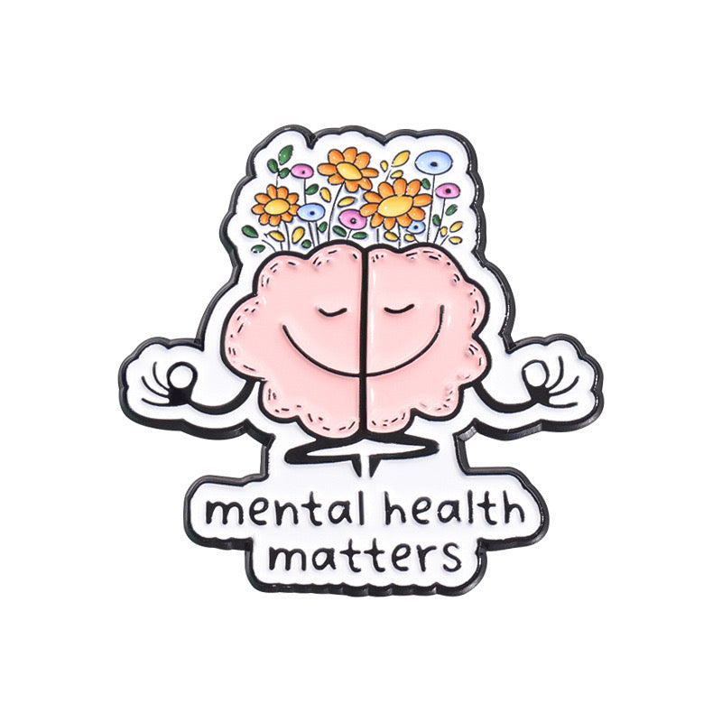 Pin's Broche Email | Mental Health Matters | Santé Mental | Humour | Kawaii | Mignon