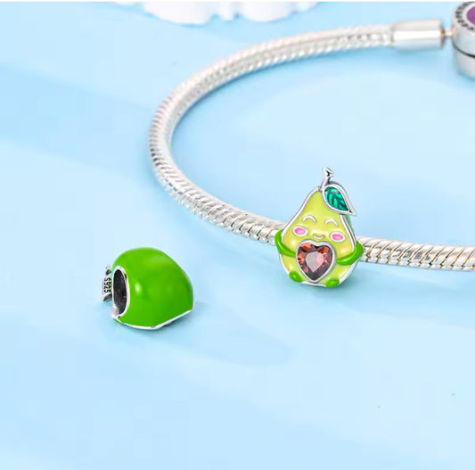 Pendentifs de Collier ou Bracelet | Charms |  Avocat Mignon Petit Kawaii | Argent 925