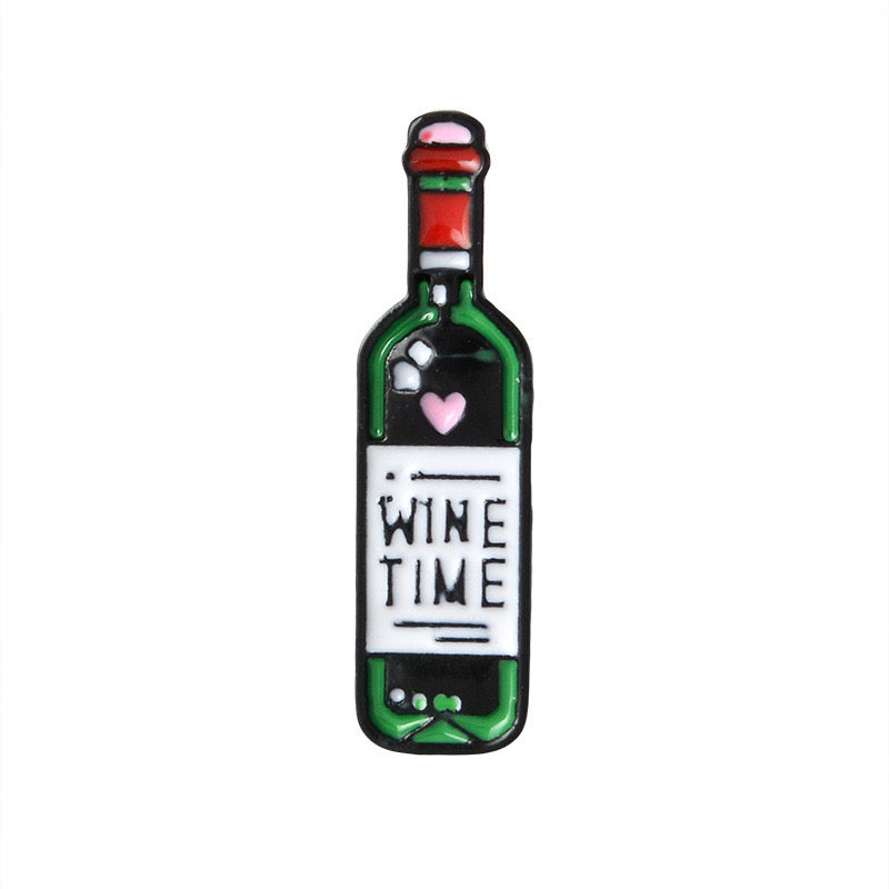 Pin's Broche Email | Bouteille Vin | Wine Time | Cute Mignon | Humour Fun | Kawaii