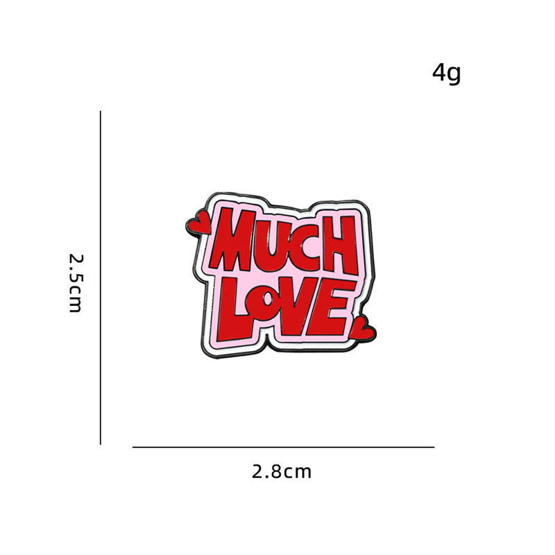 Pin’s émaillé Much Love rose et rouge – Pin kawaii