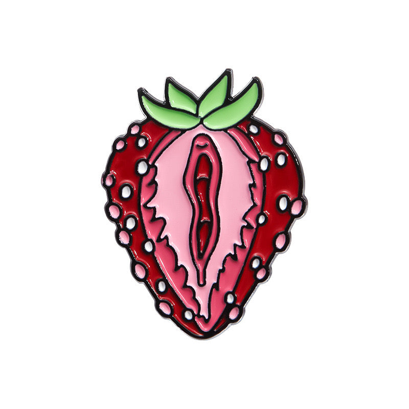 Pin’s féministe fraise vulve | Pin original et engagé