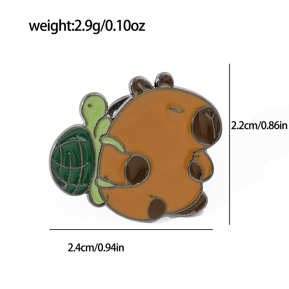 Pin's Broche Email | Cappy et Tortue | Meilleurs Amis | Kawaii | Fun | Humour Mignon