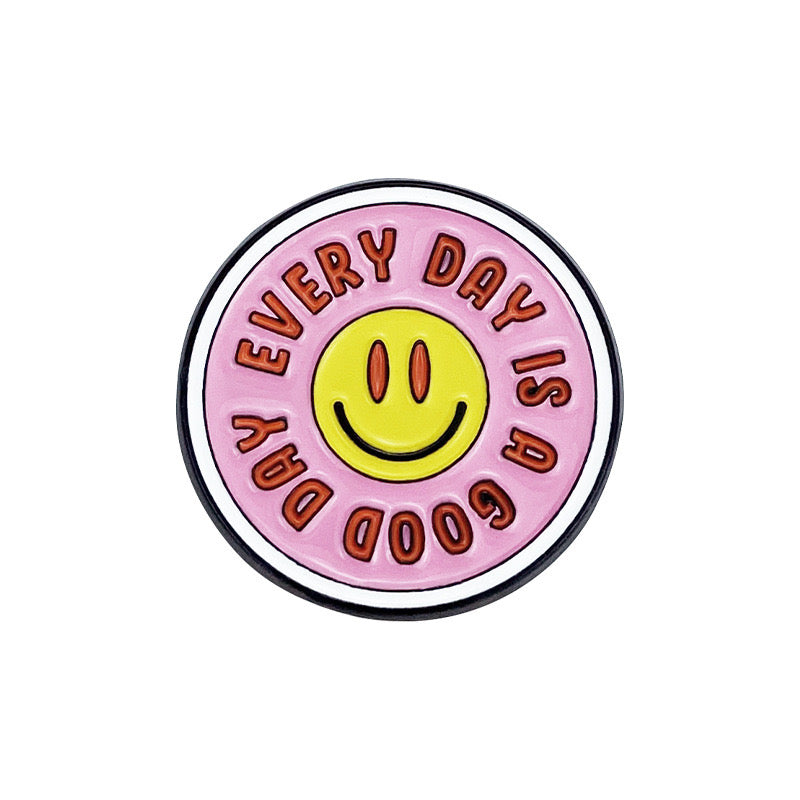 Pin's Broche Email | Rond Rose Smiley | Kawaii | Fun | Humour