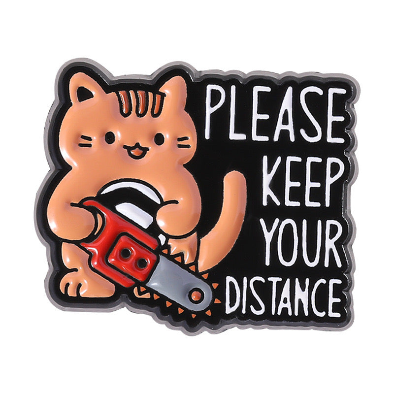 Pin's Broche Email | Chat Couteau Pistolet | Chat | Cute Mignon | Humour Fun | Kawaii