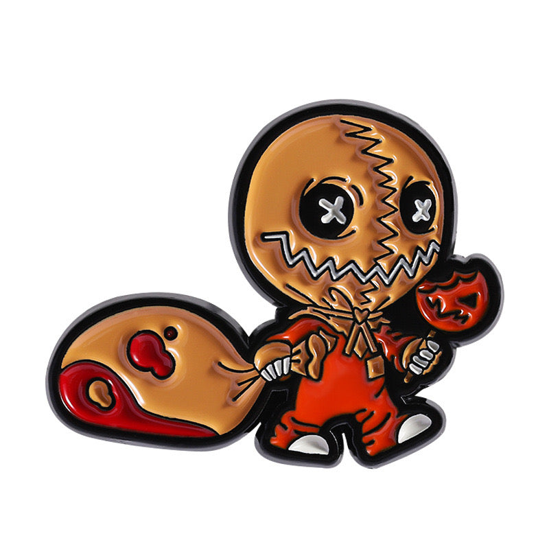 Pin's Broche Email | Epouventail Halloween | Citrouille | Cute Mignon | Humour Fun Halloween Horreur | Kawaii