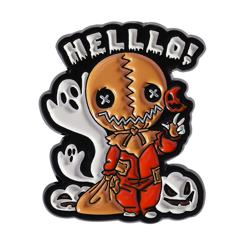 Pin's Broche Email | Epouventail Halloween | Citrouille | Cute Mignon | Humour Fun Halloween Horreur | Kawaii