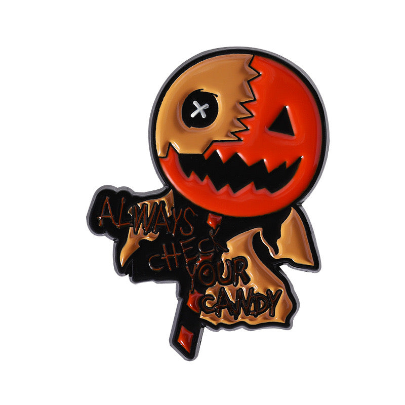 Pin's Broche Email | Epouventail Halloween | Citrouille | Cute Mignon | Humour Fun Halloween Horreur | Kawaii