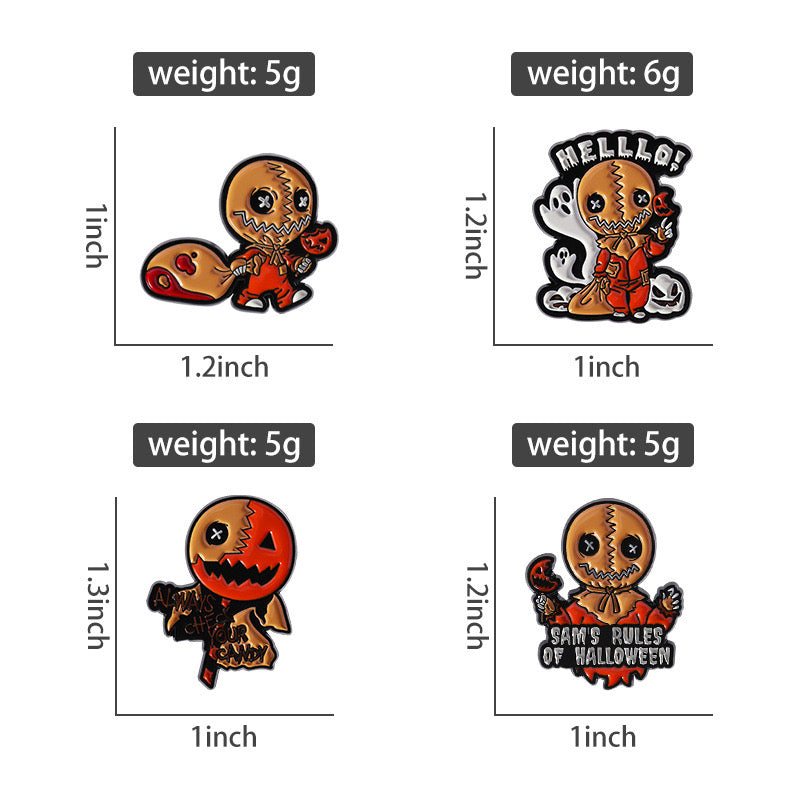 Pin's Broche Email | Epouventail Halloween | Citrouille | Cute Mignon | Humour Fun Halloween Horreur | Kawaii