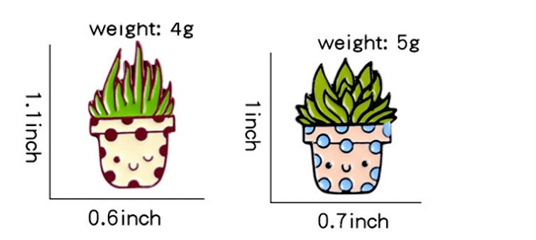 E-Mail-Brosche | Süße Kaktuskatze | Kawaii | Lustiger Humor-Kakteen-Blumentopf