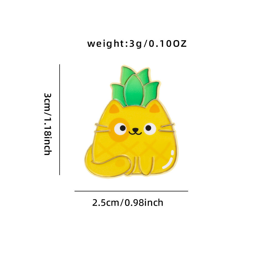 Pin's Broche Email | Chat Fruits | Orange, Poire et Pomme | Kawaii | Fun | Humour