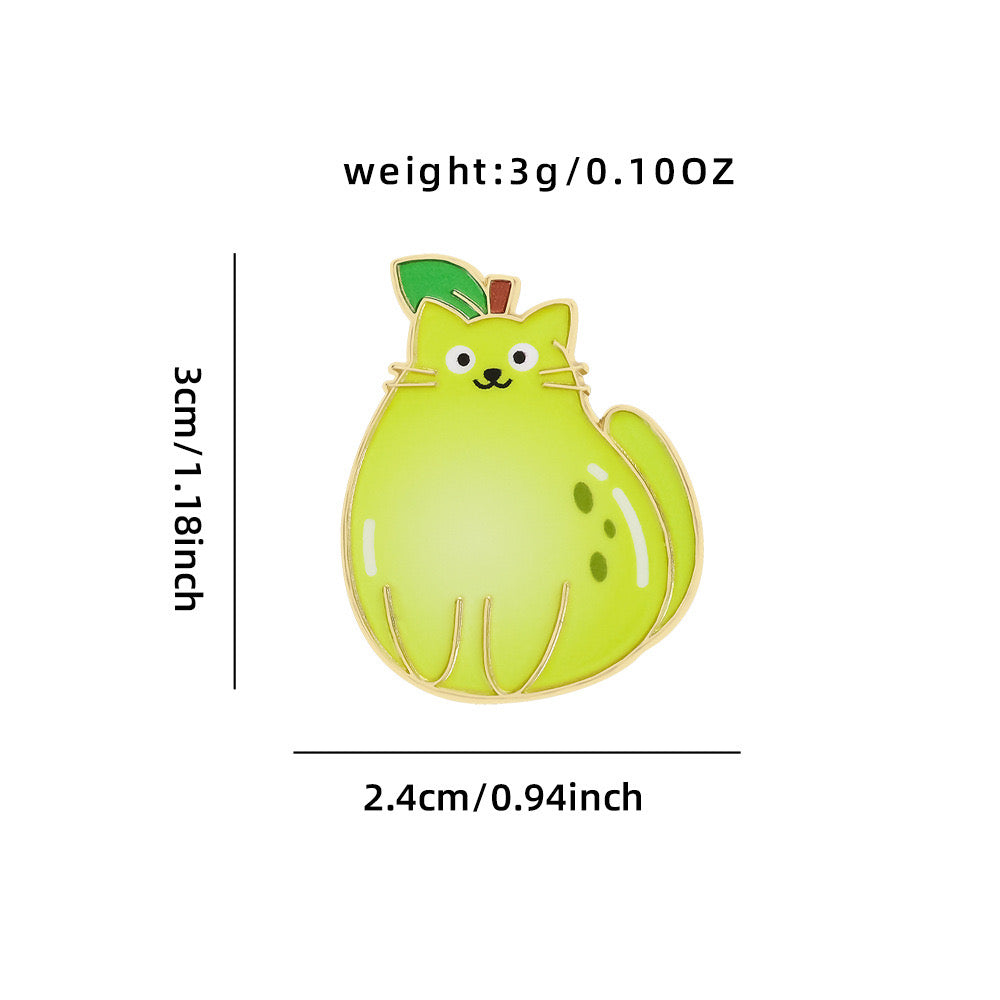 Pin's Broche Email | Chat Fruits | Orange, Poire et Pomme | Kawaii | Fun | Humour