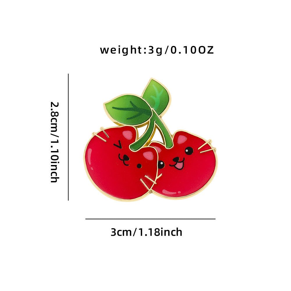 Pin's Broche Email | Chat Fruits | Orange, Poire et Pomme | Kawaii | Fun | Humour