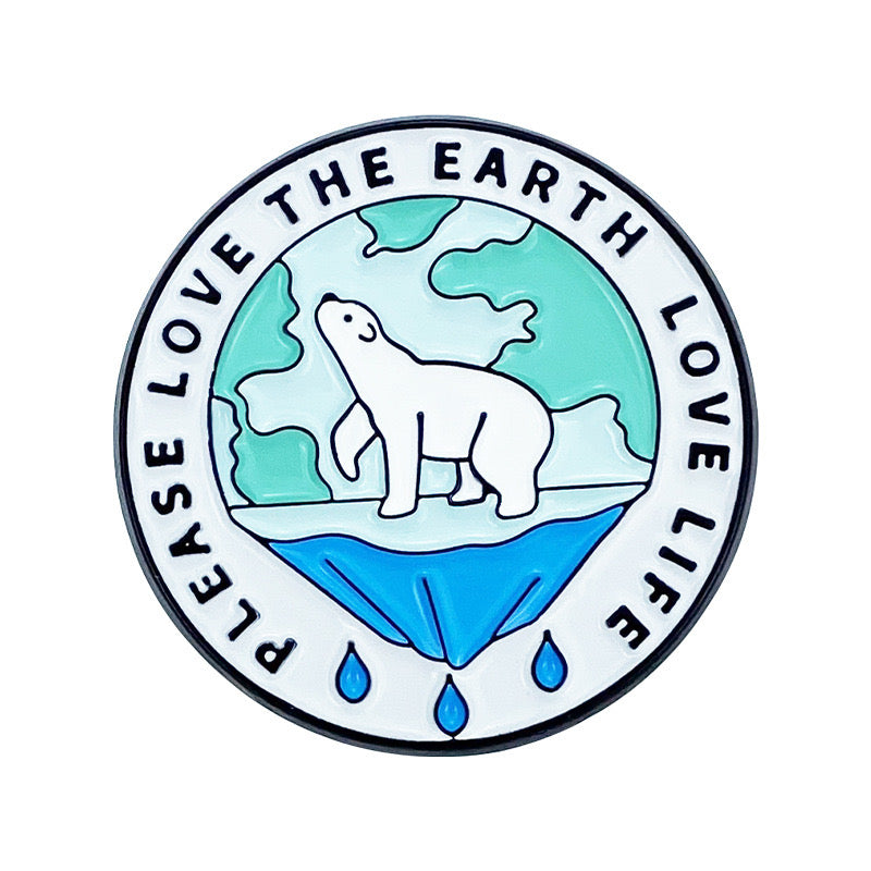 Pin's Broche Email | Ours | Save the Earth | Sauver Planète | Deforestation | Kawaii | Fun | Humour