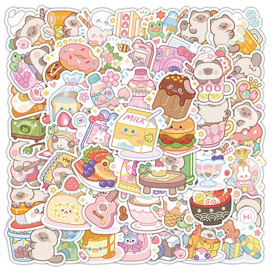 Lot de 10 Stickers | Autocollants | PVC Auto-Adhésif | Mignons Personnages | Kawaii