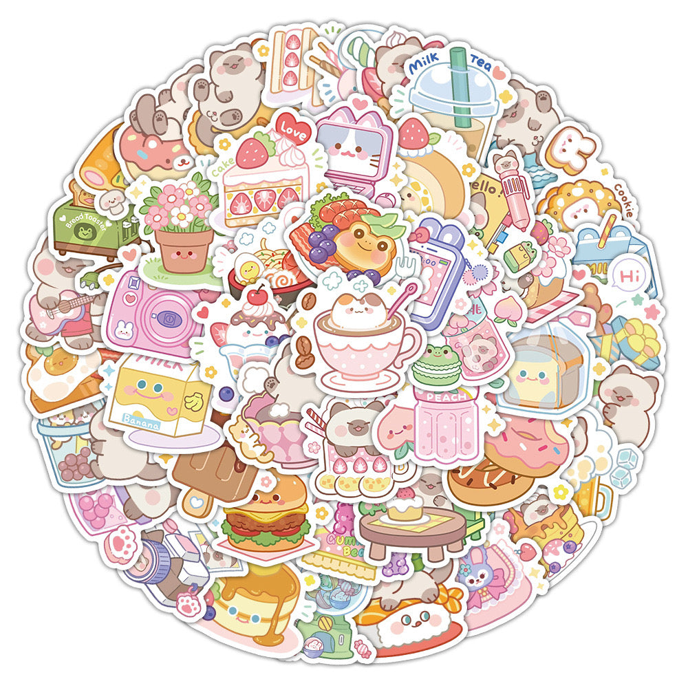 Lot de 10 Stickers | Autocollants | PVC Auto-Adhésif | Mignons Personnages | Kawaii