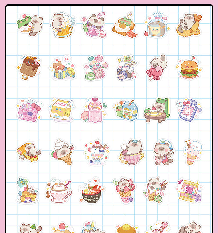 Lot de 10 Stickers | Autocollants | PVC Auto-Adhésif | Mignons Personnages | Kawaii