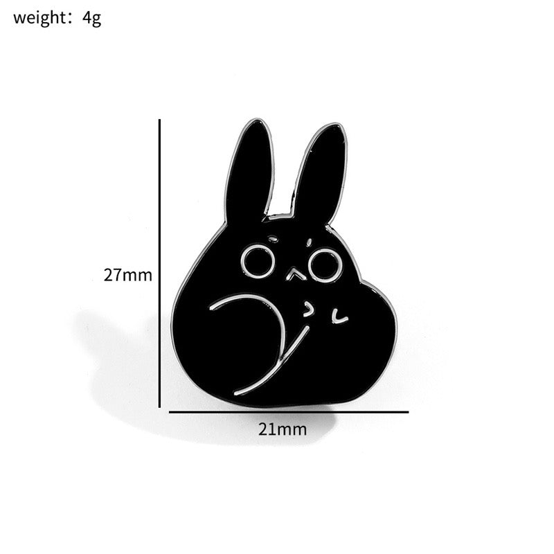 Pin's Broche Email | Chat Lapin Noir | Chaton Mignon | Kawaii | Fun | Humour