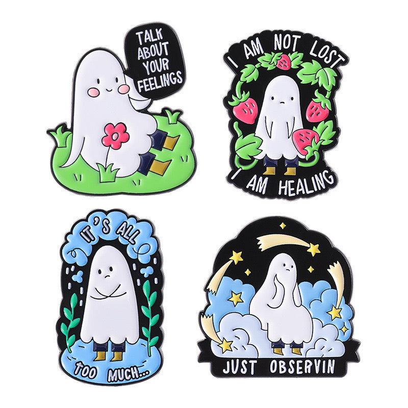 Pin's Broche Email | Fantôme | Cute Mignon | Humour Fun Halloween Horreur | Kawaii